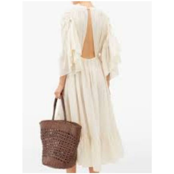 Loup Charmant Purple Flowy Dress Size Small Deep V Front Open Back - Picture 14 of 14